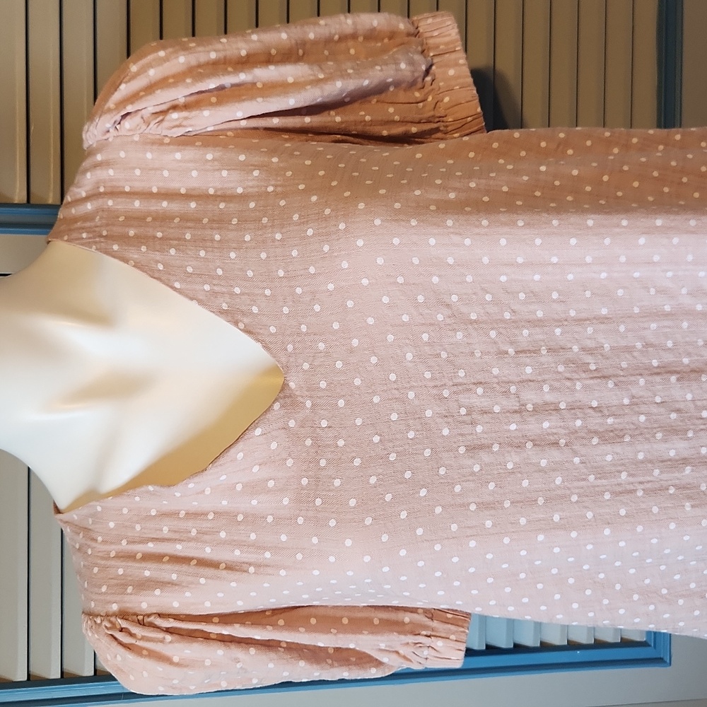Davi & Dani Blush Polka Dot Midi Dress - Picture 3 of 14